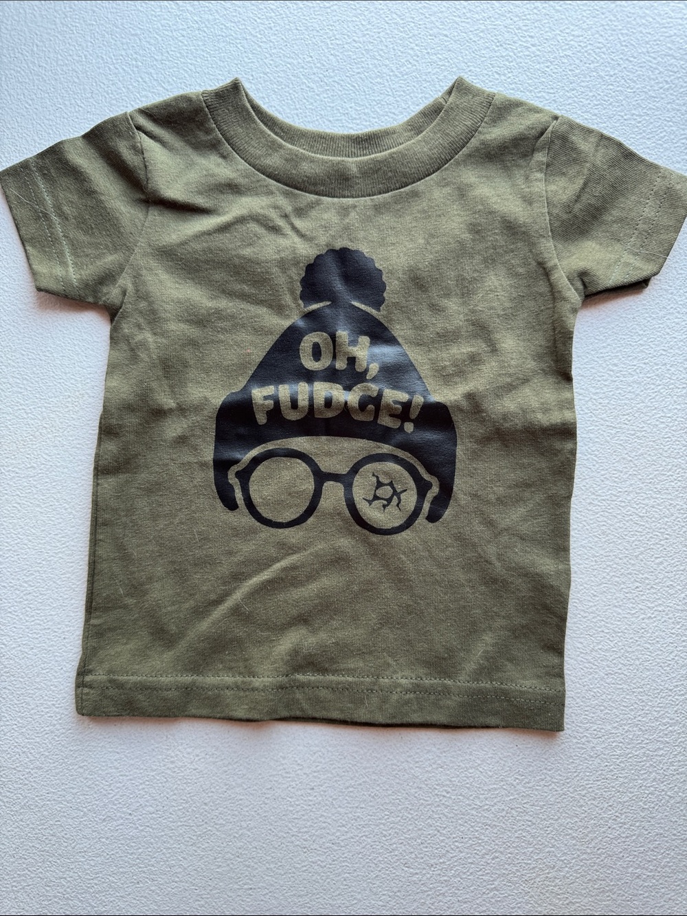 Rabbit Skins Olive Green "Oh, Fudge!" Graphic Tee